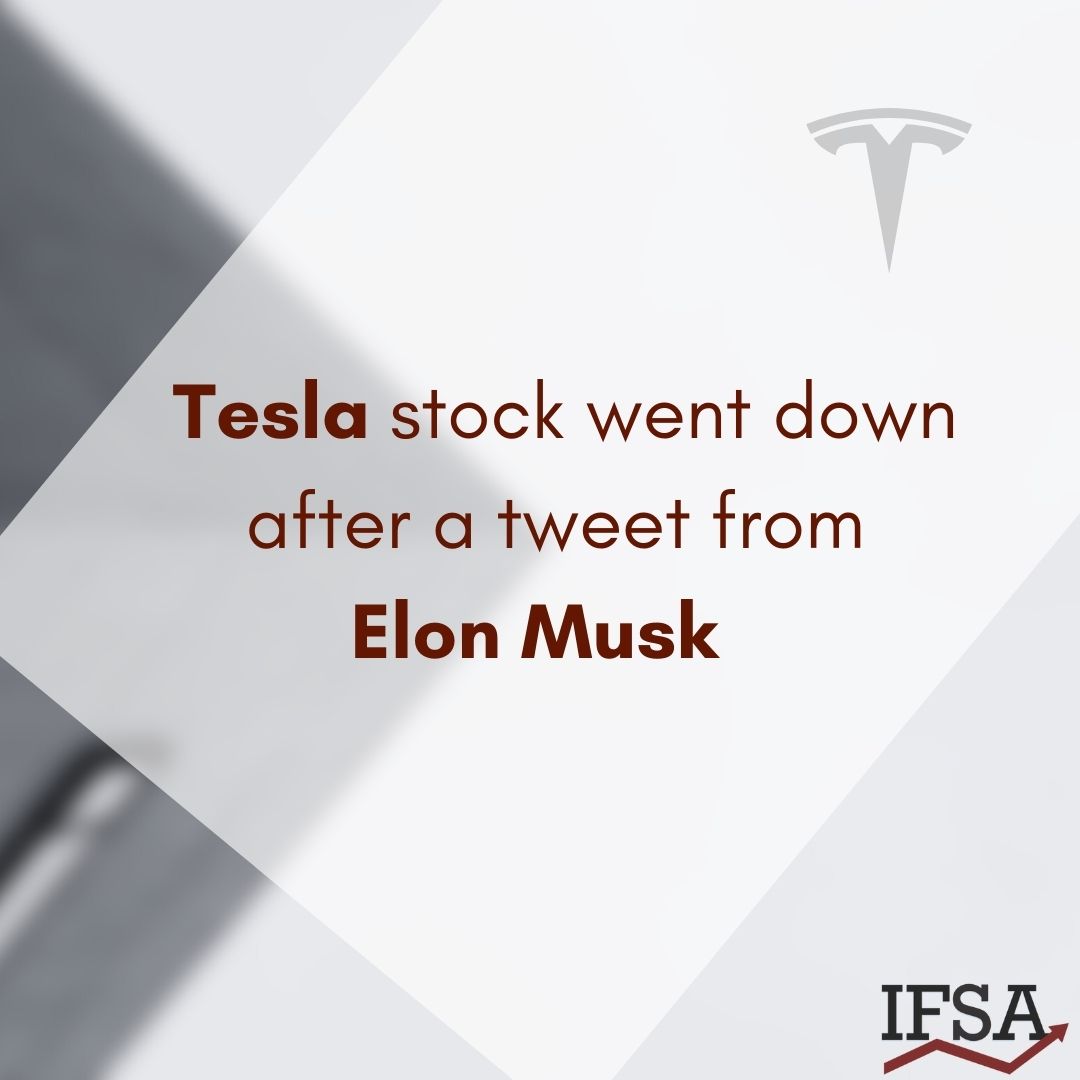 Tesla stock went down after a tweet from Elon Musk
